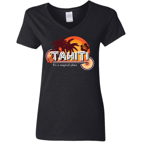 T-Shirts Black / S Tahiti Pillow Women's V-Neck T-Shirt