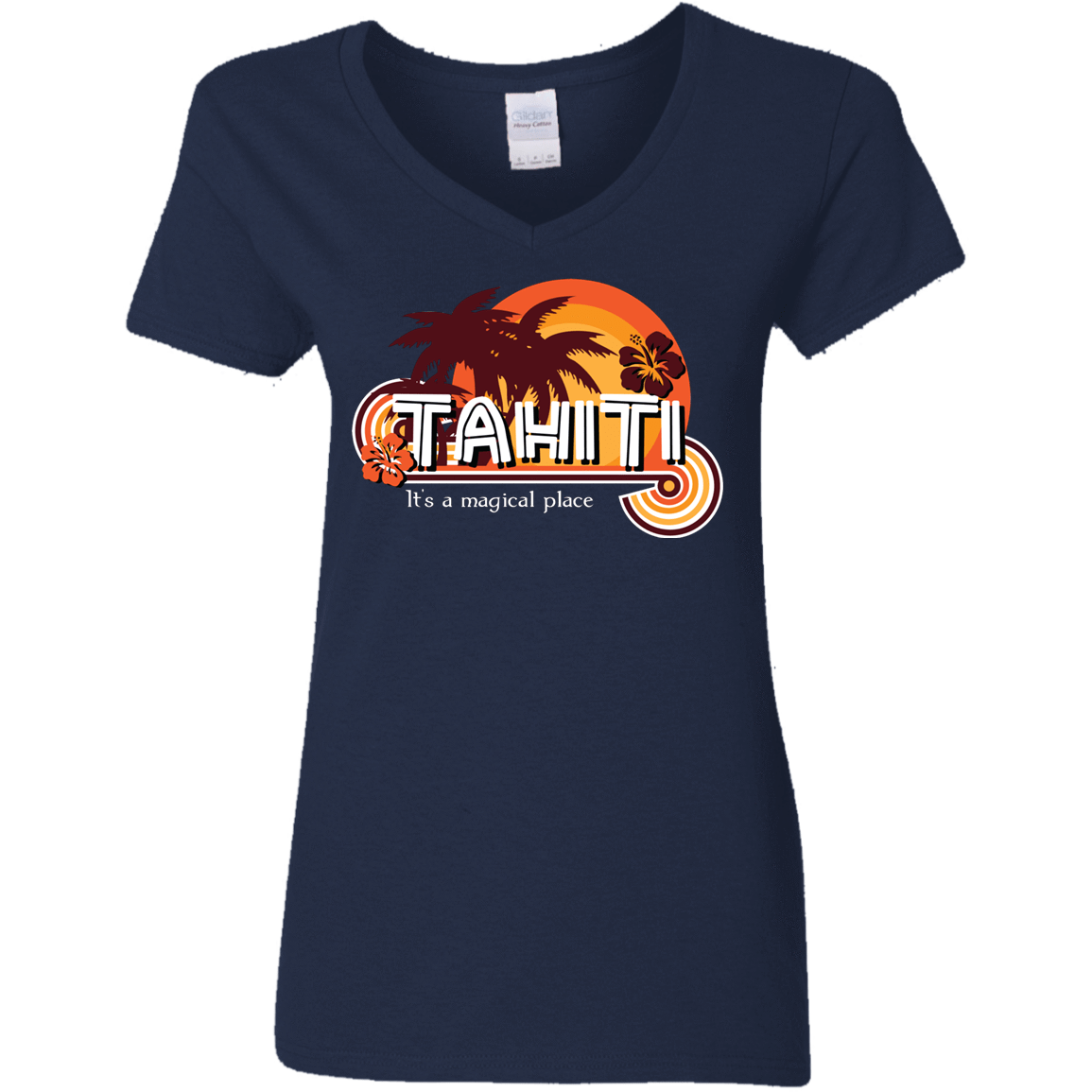 T-Shirts Navy / S Tahiti Pillow Women's V-Neck T-Shirt