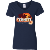 T-Shirts Navy / S Tahiti Pillow Women's V-Neck T-Shirt