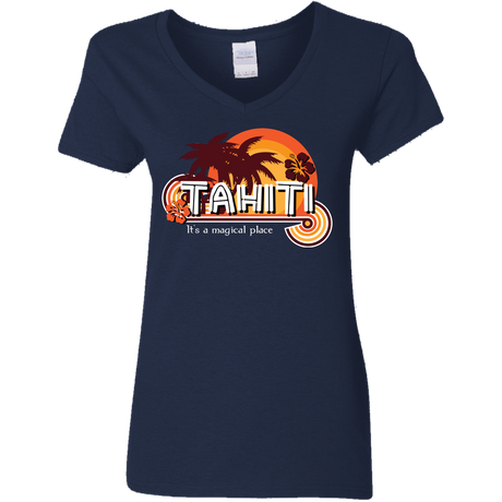 T-Shirts Navy / S Tahiti Pillow Women's V-Neck T-Shirt