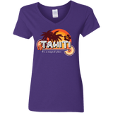 T-Shirts Purple / S Tahiti Pillow Women's V-Neck T-Shirt