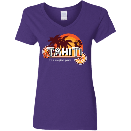 T-Shirts Purple / S Tahiti Pillow Women's V-Neck T-Shirt