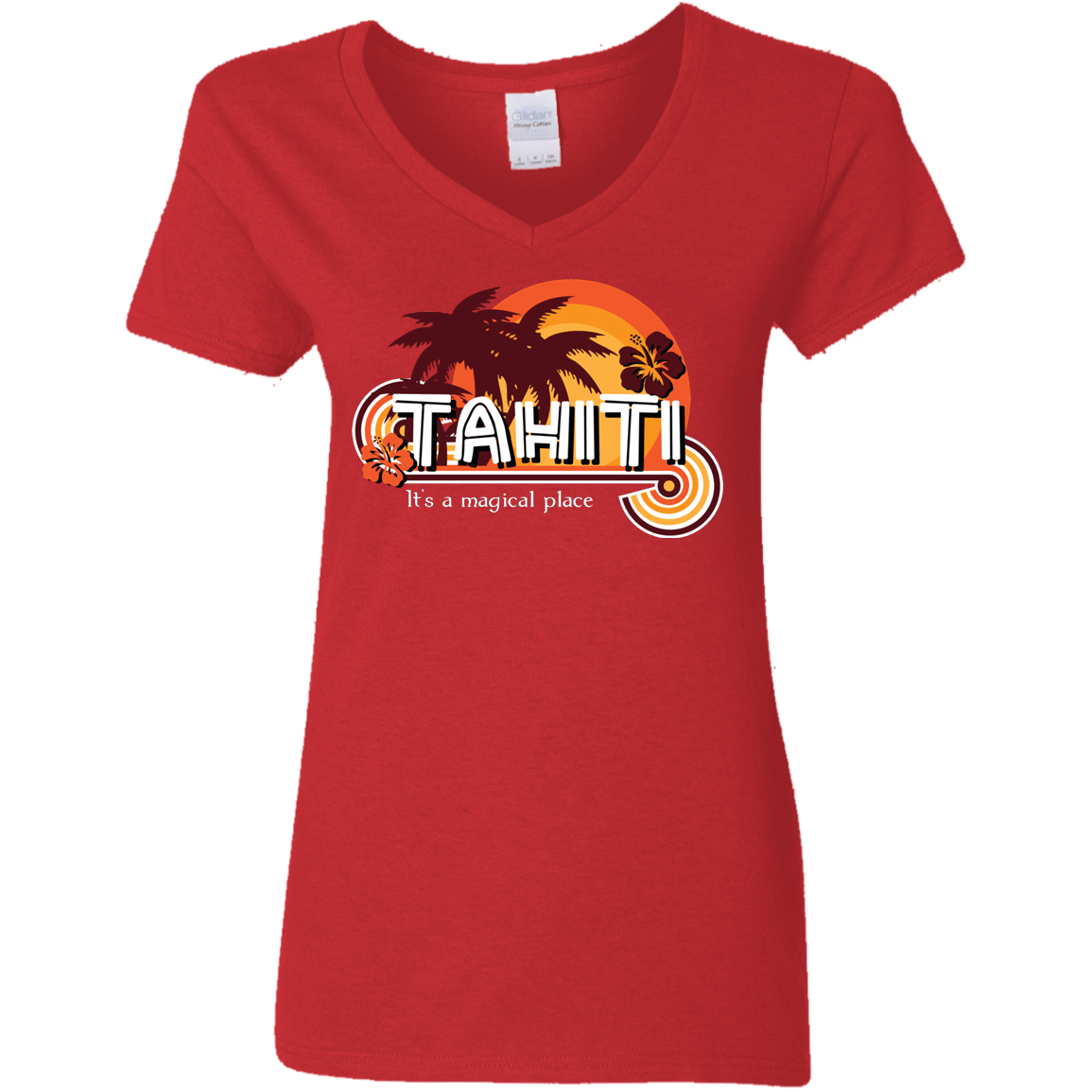 T-Shirts Red / S Tahiti Pillow Women's V-Neck T-Shirt