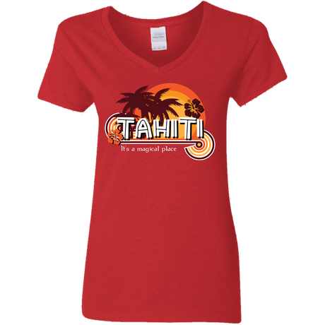 T-Shirts Red / S Tahiti Pillow Women's V-Neck T-Shirt