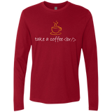 T-Shirts Cardinal / Small Take A Coffee Break Men's Premium Long Sleeve