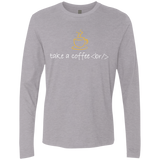 T-Shirts Heather Grey / Small Take A Coffee Break Men's Premium Long Sleeve