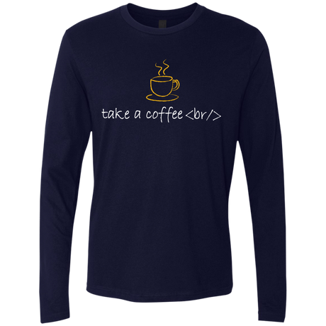 T-Shirts Midnight Navy / Small Take A Coffee Break Men's Premium Long Sleeve