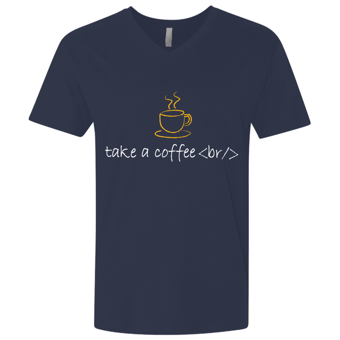 T-Shirts Midnight Navy / X-Small Take A Coffee Break Men's Premium V-Neck