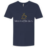 T-Shirts Midnight Navy / X-Small Take A Coffee Break Men's Premium V-Neck