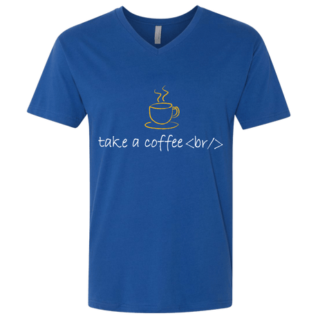 T-Shirts Royal / X-Small Take A Coffee Break Men's Premium V-Neck