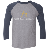 T-Shirts Premium Heather/Vintage Navy / X-Small Take A Coffee Break Men's Triblend 3/4 Sleeve