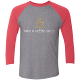 T-Shirts Premium Heather/ Vintage Red / X-Small Take A Coffee Break Men's Triblend 3/4 Sleeve