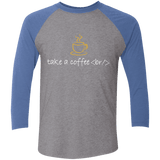 T-Shirts Premium Heather/Vintage Royal / X-Small Take A Coffee Break Men's Triblend 3/4 Sleeve