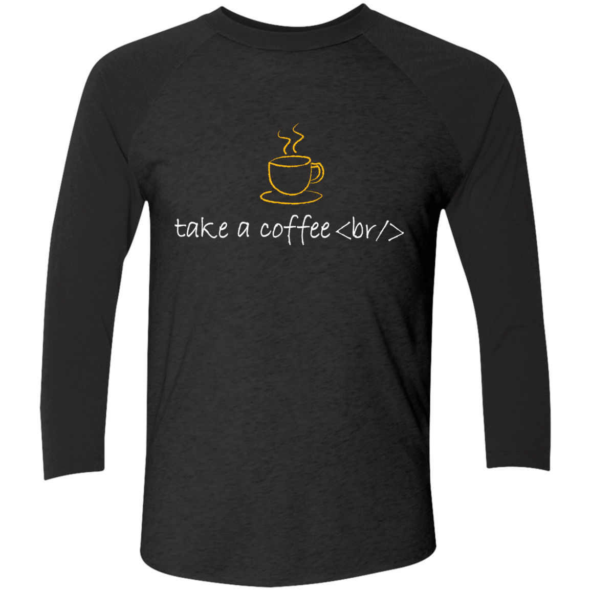T-Shirts Vintage Black/Vintage Black / X-Small Take A Coffee Break Men's Triblend 3/4 Sleeve