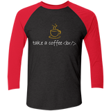 T-Shirts Vintage Black/Vintage Red / X-Small Take A Coffee Break Men's Triblend 3/4 Sleeve