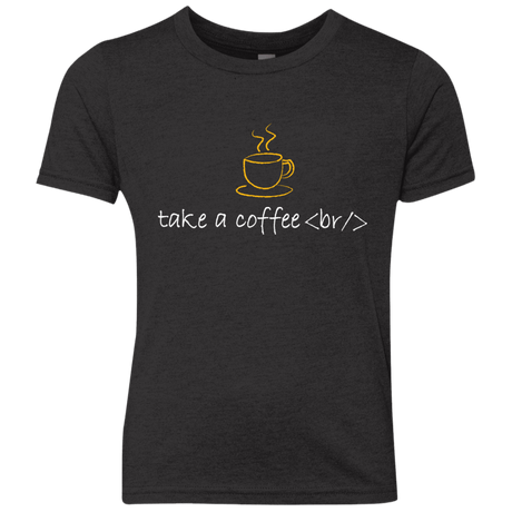 T-Shirts Vintage Black / YXS Take A Coffee Break Youth Triblend T-Shirt