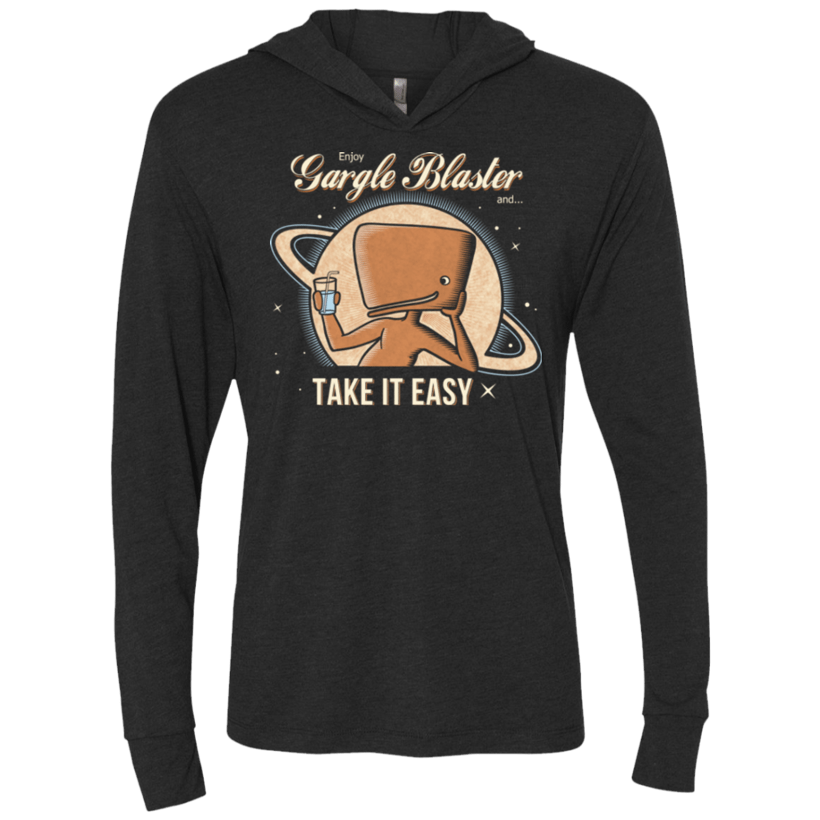 T-Shirts Vintage Black / X-Small Take it Easy Triblend Long Sleeve Hoodie Tee