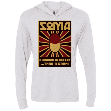 T-Shirts Heather White / X-Small Take Soma Triblend Long Sleeve Hoodie Tee