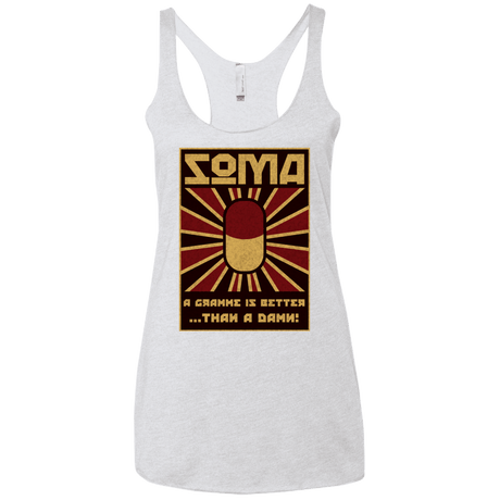 T-Shirts Heather White / X-Small Take Soma Women's Triblend Racerback Tank