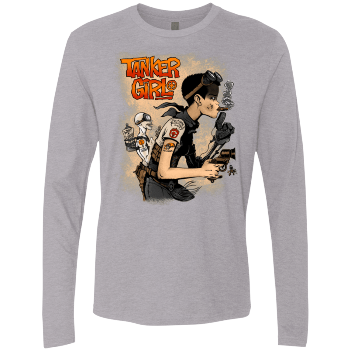 T-Shirts Heather Grey / Small Tanker Girl Men's Premium Long Sleeve