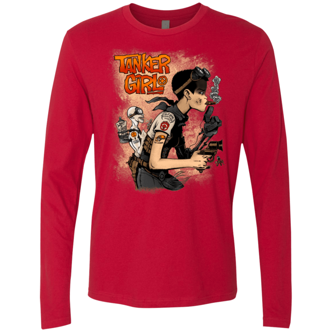 T-Shirts Red / Small Tanker Girl Men's Premium Long Sleeve
