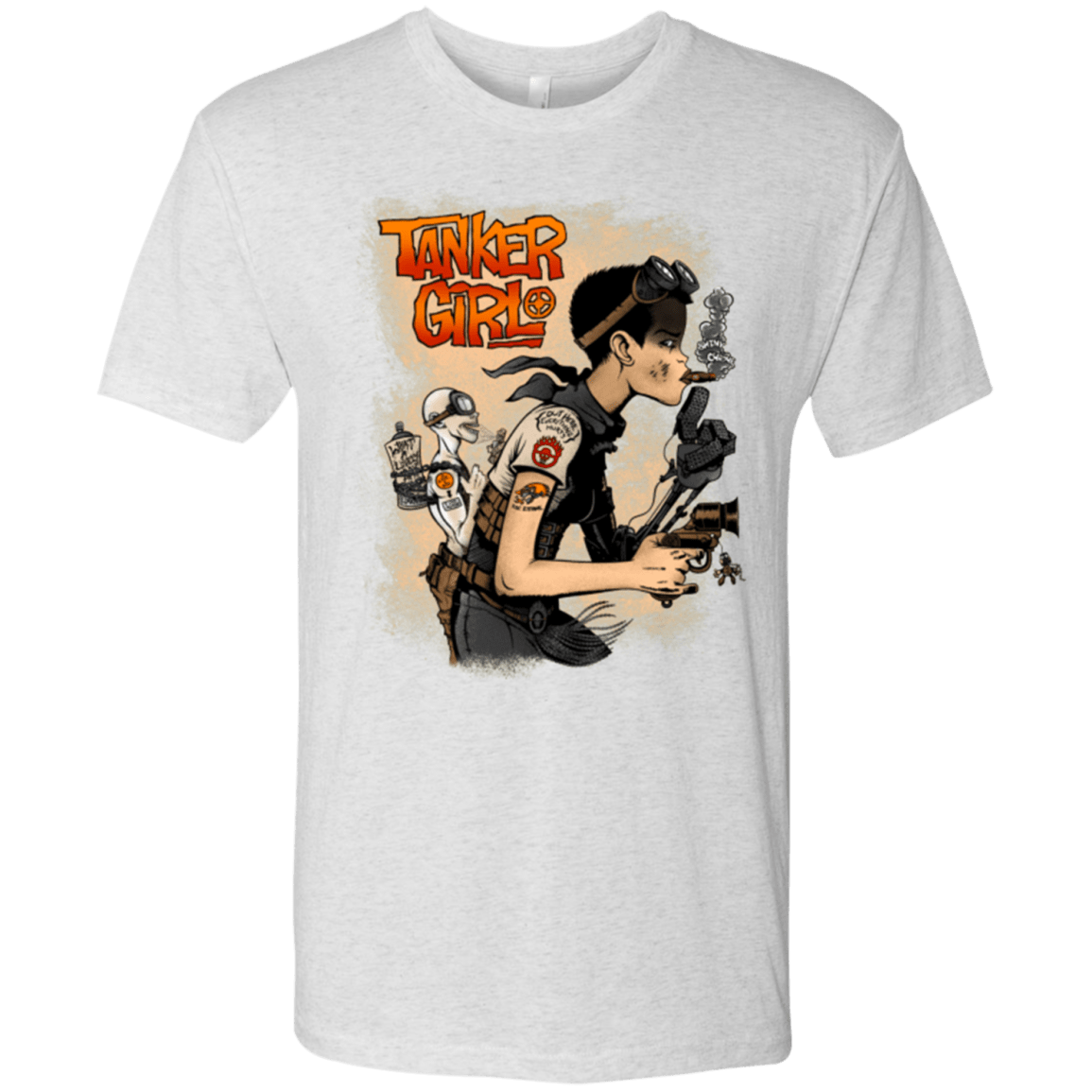 T-Shirts Heather White / Small Tanker Girl Men's Triblend T-Shirt