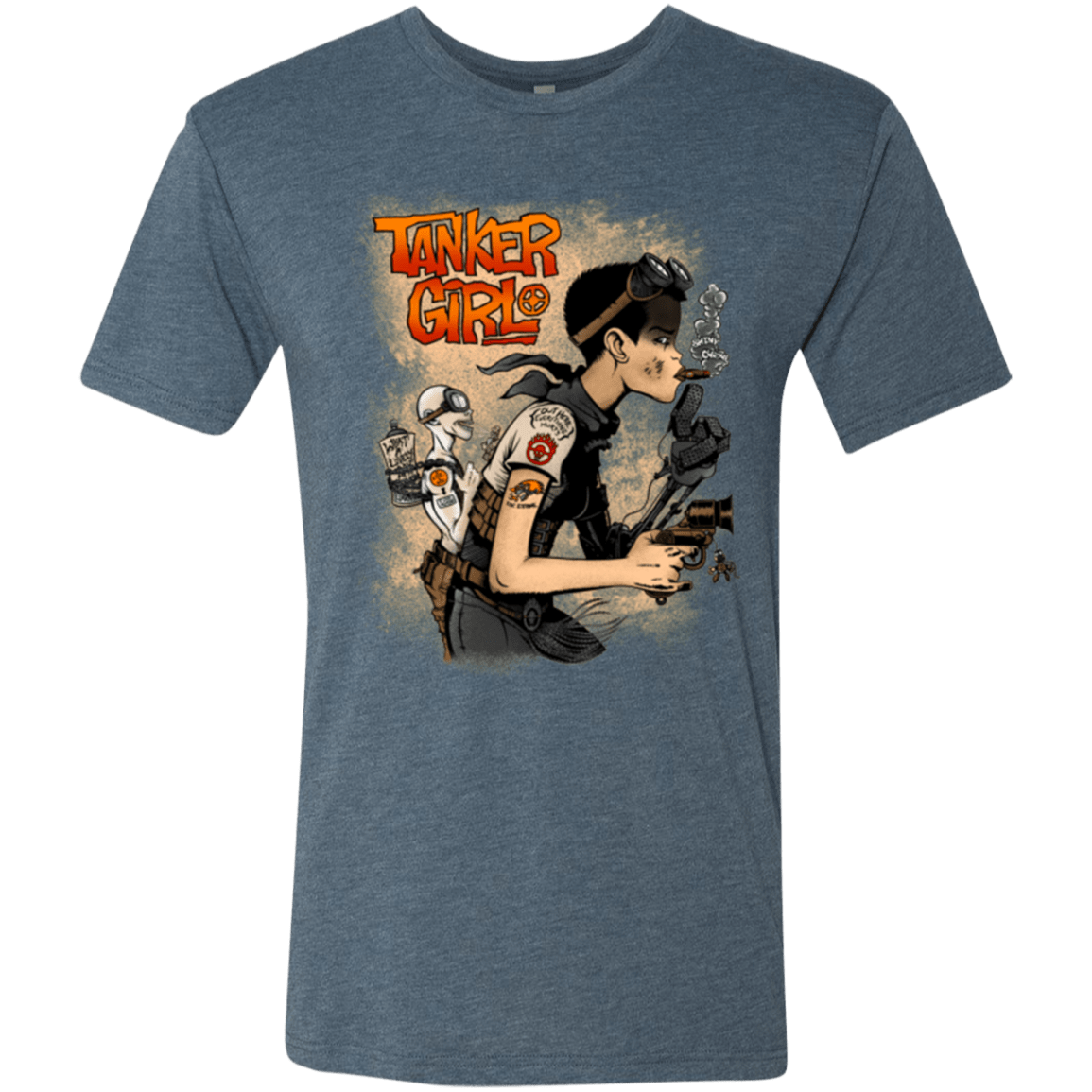 T-Shirts Indigo / Small Tanker Girl Men's Triblend T-Shirt