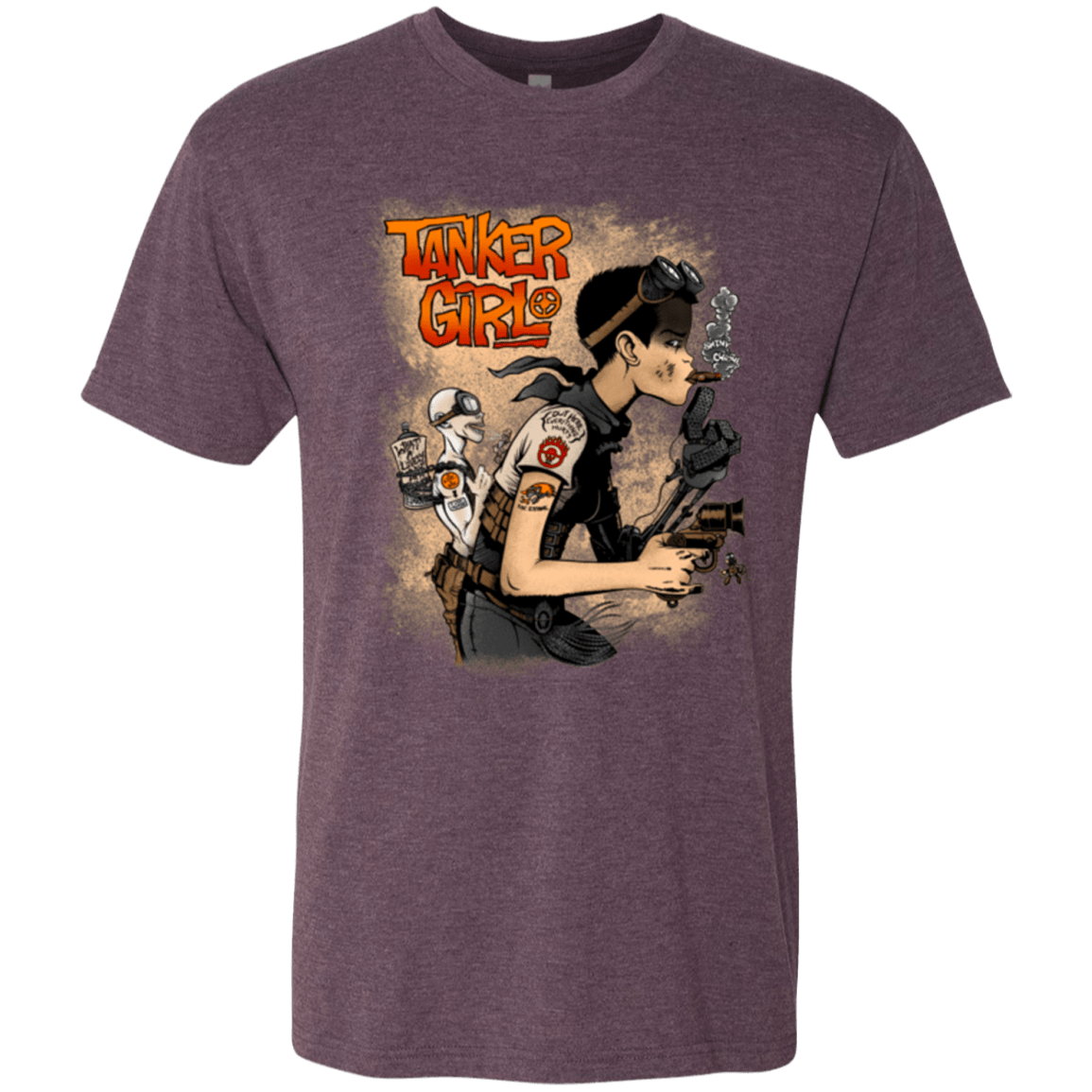 T-Shirts Vintage Purple / Small Tanker Girl Men's Triblend T-Shirt