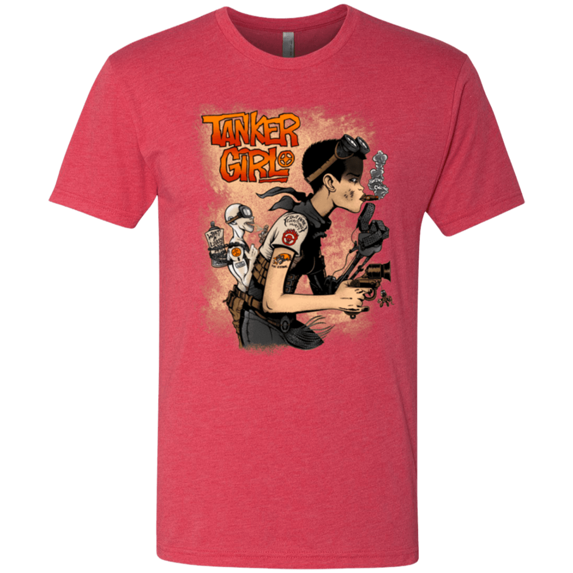 T-Shirts Vintage Red / Small Tanker Girl Men's Triblend T-Shirt