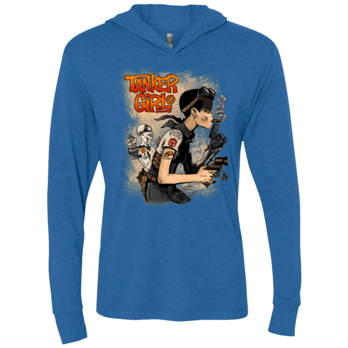 T-Shirts Vintage Royal / X-Small Tanker Girl Triblend Long Sleeve Hoodie Tee