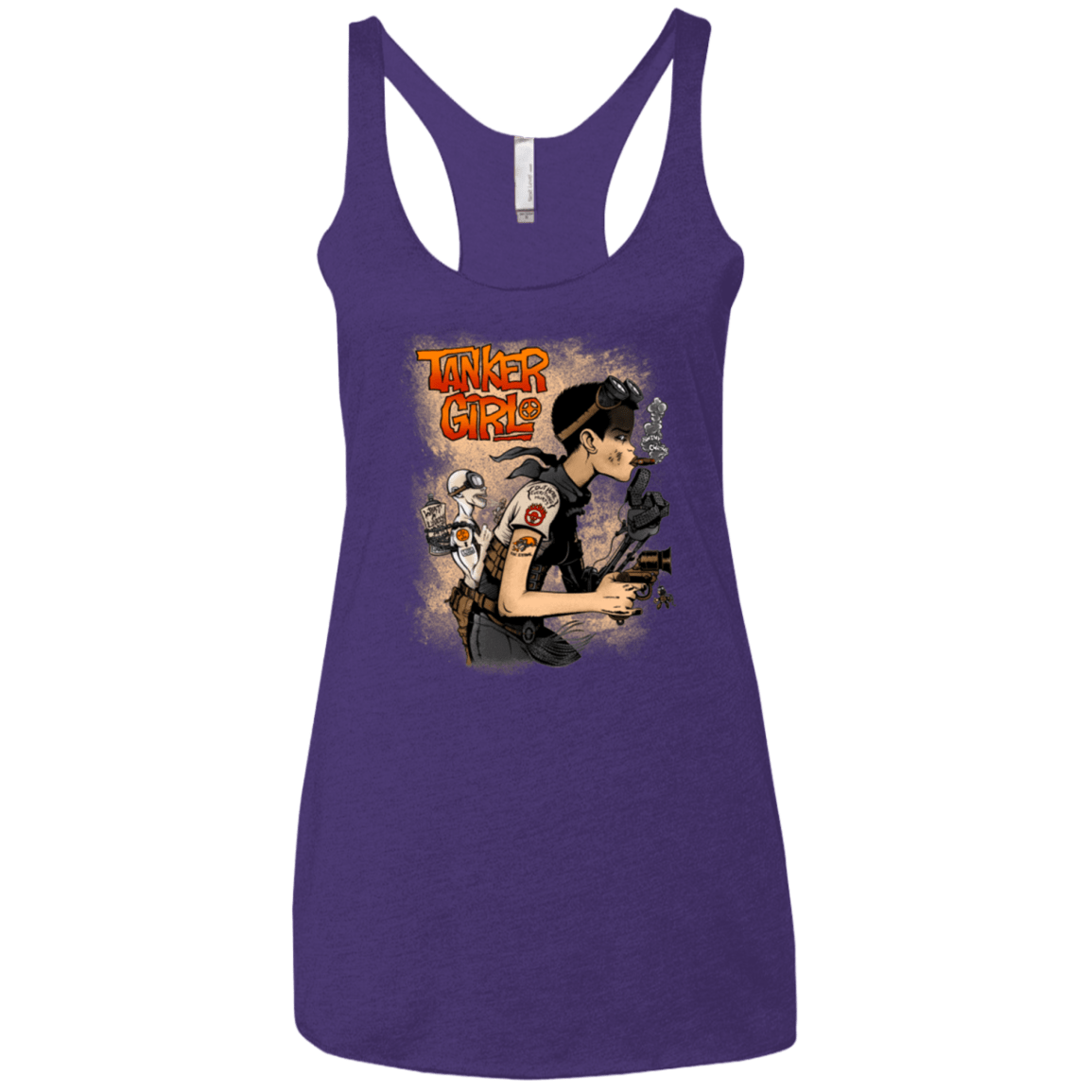T-Shirts Purple / X-Small Tanker Girl Women's Triblend Racerback Tank