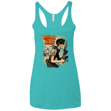 T-Shirts Tahiti Blue / X-Small Tanker Girl Women's Triblend Racerback Tank