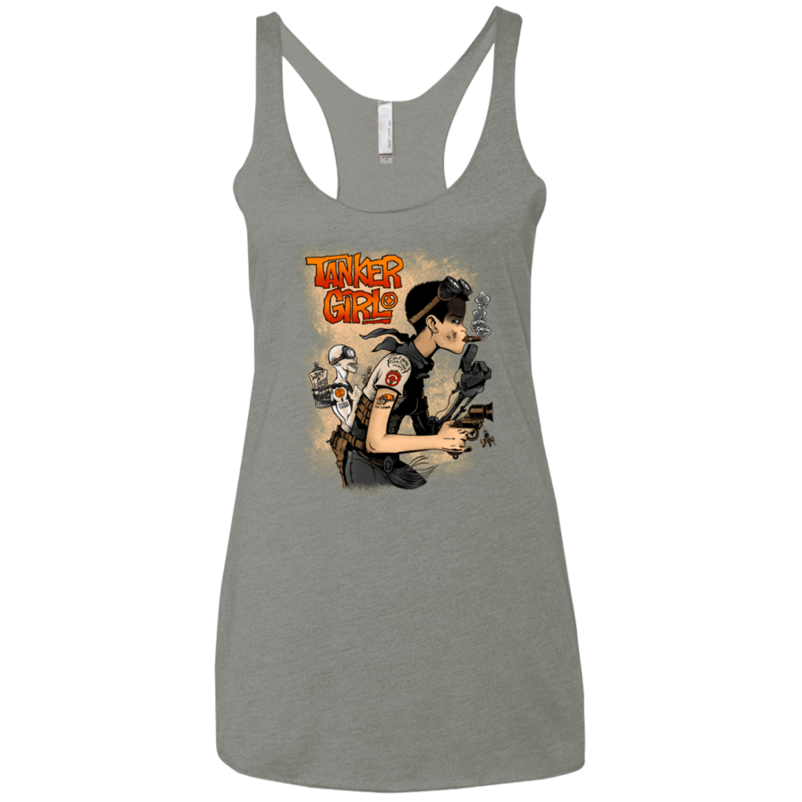 T-Shirts Venetian Grey / X-Small Tanker Girl Women's Triblend Racerback Tank