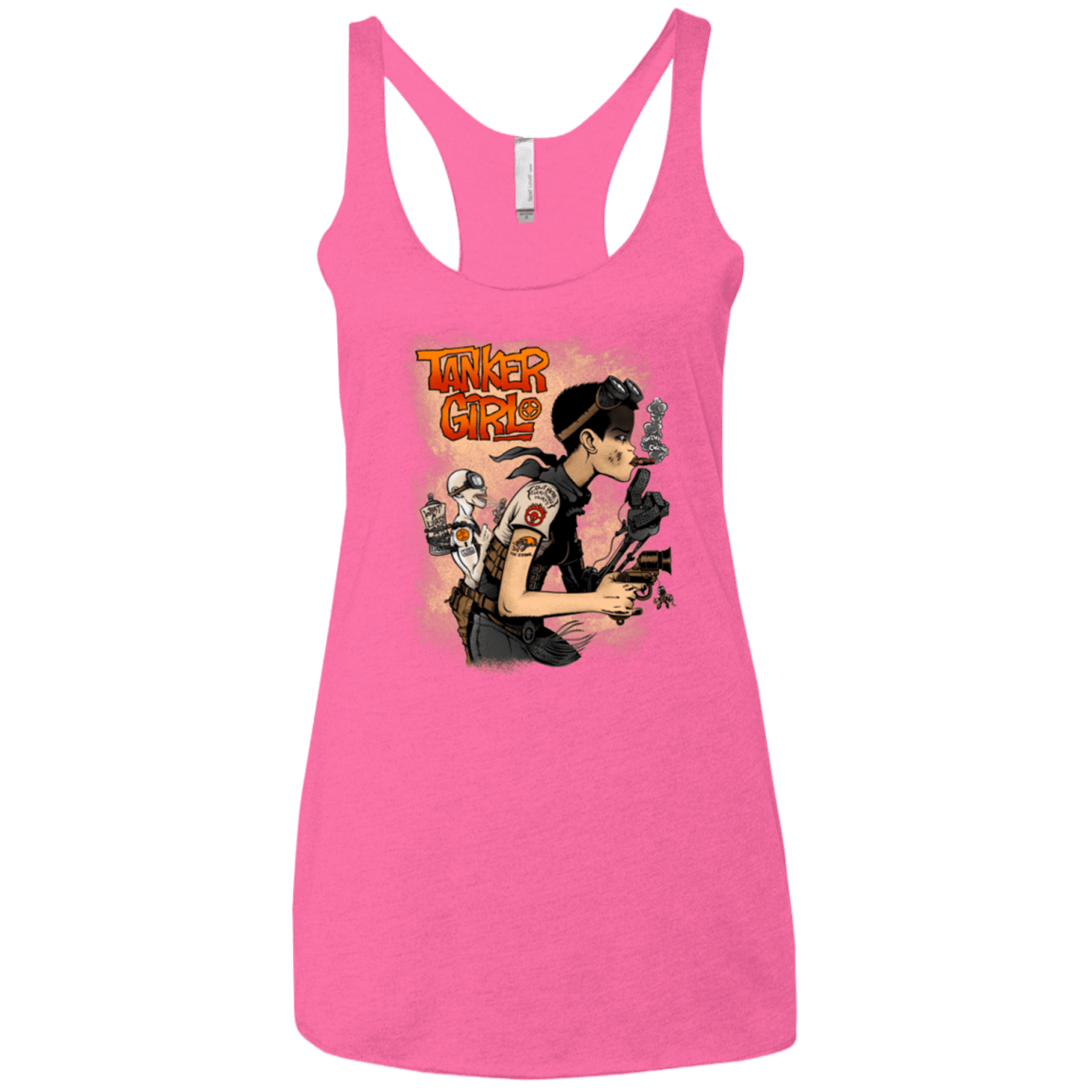 T-Shirts Vintage Pink / X-Small Tanker Girl Women's Triblend Racerback Tank