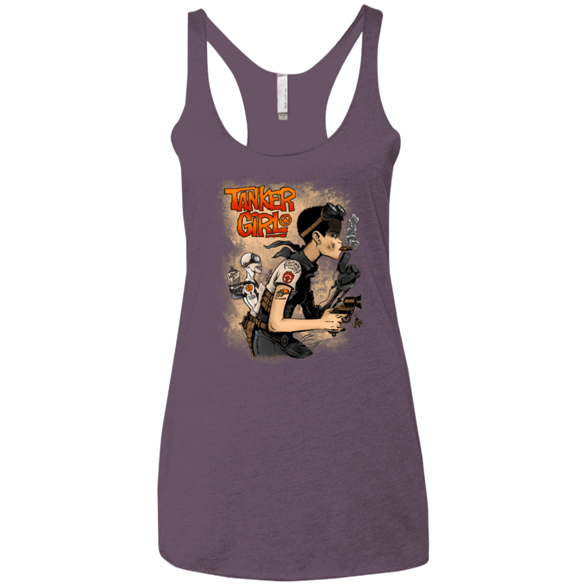 T-Shirts Vintage Purple / X-Small Tanker Girl Women's Triblend Racerback Tank