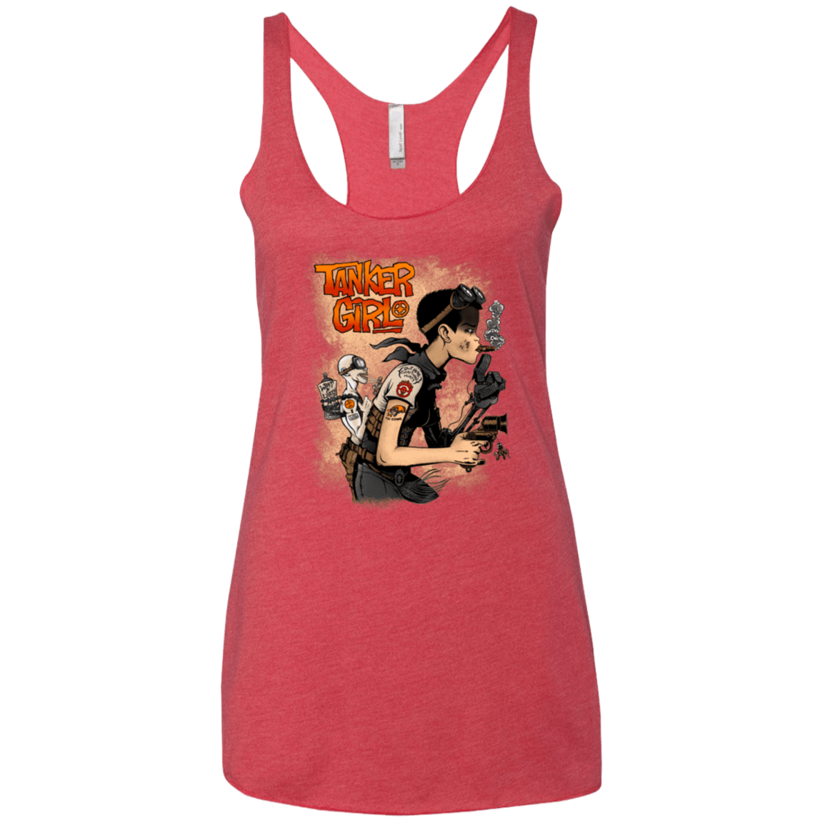 T-Shirts Vintage Red / X-Small Tanker Girl Women's Triblend Racerback Tank