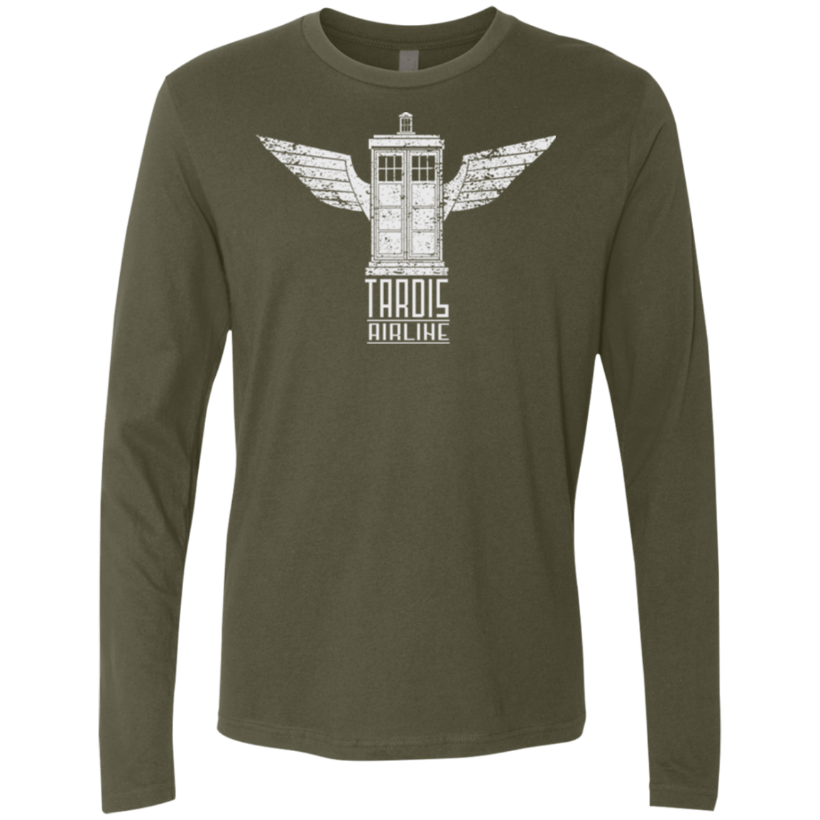T-Shirts Military Green / Small Tardis Airline Men's Premium Long Sleeve