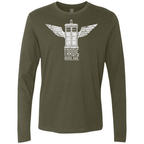 T-Shirts Military Green / Small Tardis Airline Men's Premium Long Sleeve