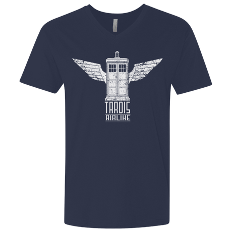 T-Shirts Midnight Navy / X-Small Tardis Airline Men's Premium V-Neck