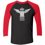 T-Shirts Vintage Black/Vintage Red / X-Small Tardis Airline Men's Triblend 3/4 Sleeve