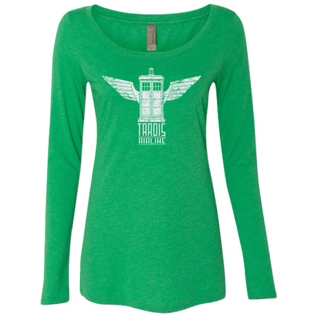 T-Shirts Envy / Small Tardis Airline Women's Triblend Long Sleeve Shirt