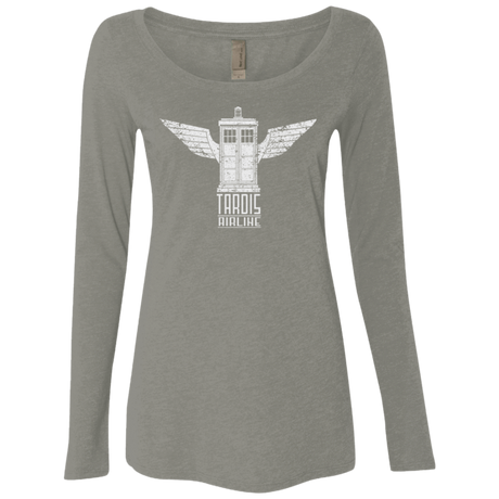 T-Shirts Venetian Grey / Small Tardis Airline Women's Triblend Long Sleeve Shirt