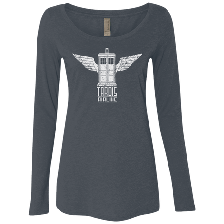 T-Shirts Vintage Navy / Small Tardis Airline Women's Triblend Long Sleeve Shirt