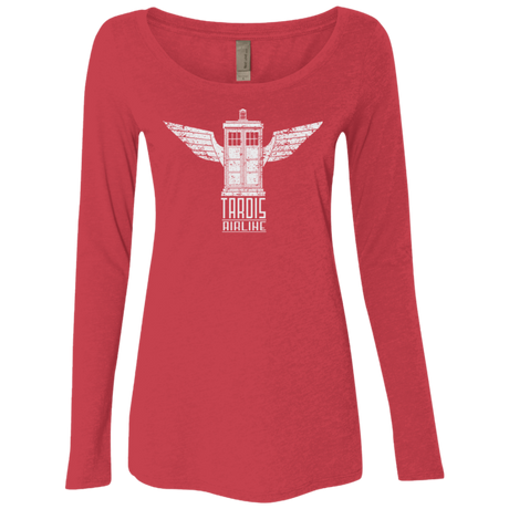 T-Shirts Vintage Red / Small Tardis Airline Women's Triblend Long Sleeve Shirt