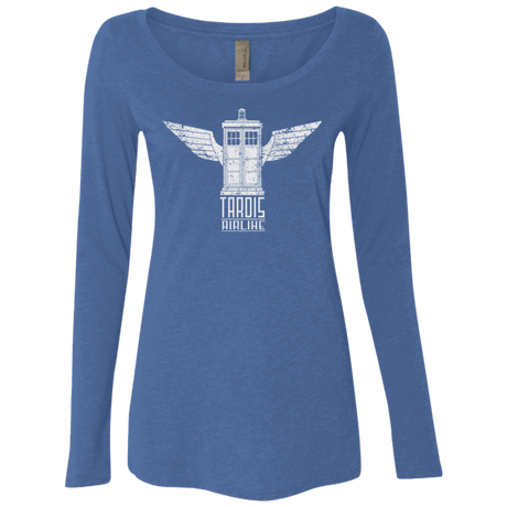 T-Shirts Vintage Royal / Small Tardis Airline Women's Triblend Long Sleeve Shirt