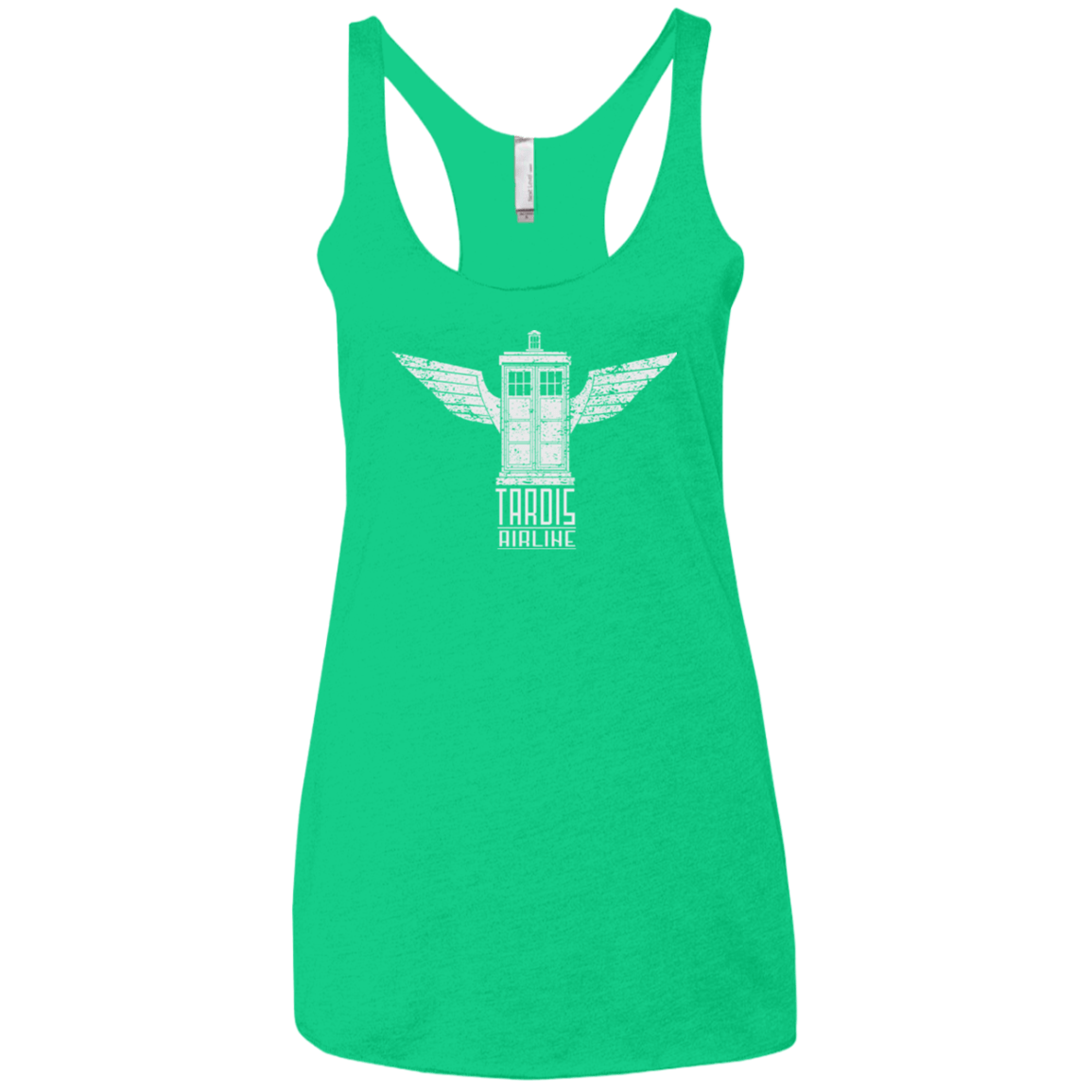 T-Shirts Envy / X-Small Tardis Airline Women's Triblend Racerback Tank