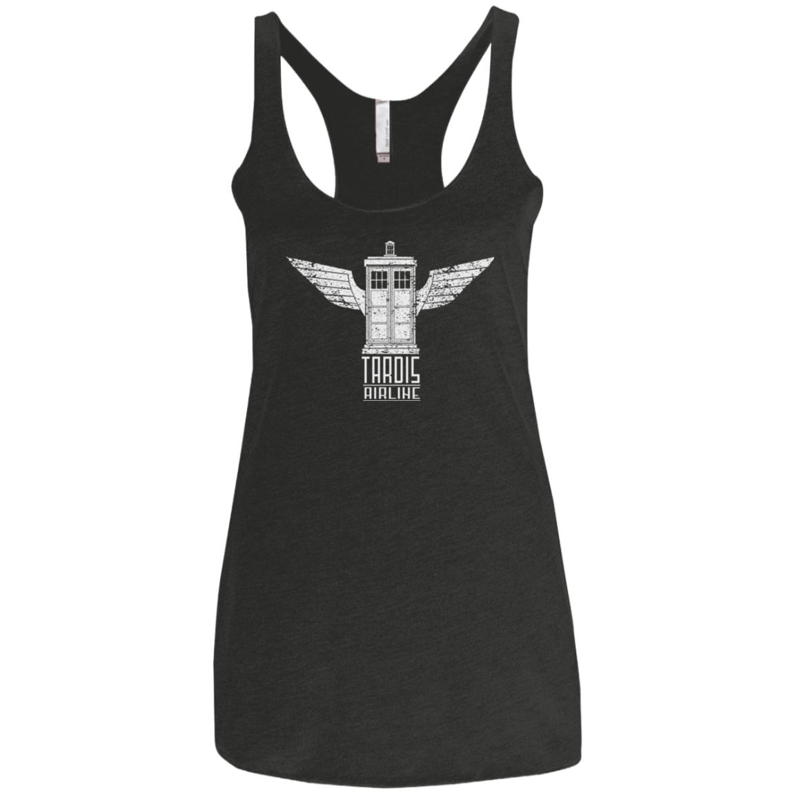 T-Shirts Vintage Black / X-Small Tardis Airline Women's Triblend Racerback Tank