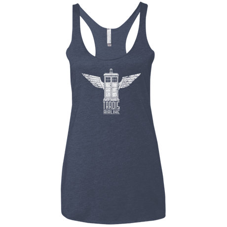 T-Shirts Vintage Navy / X-Small Tardis Airline Women's Triblend Racerback Tank