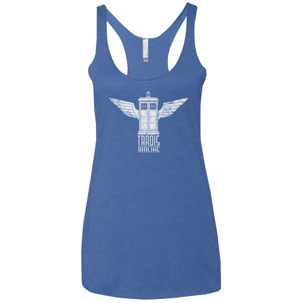 T-Shirts Vintage Royal / X-Small Tardis Airline Women's Triblend Racerback Tank