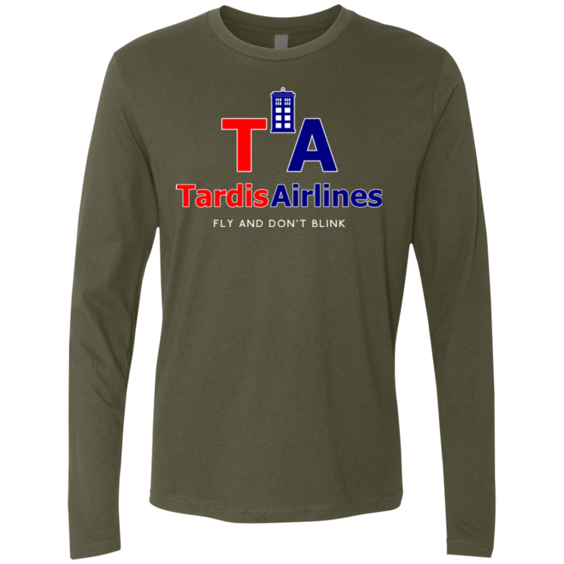 T-Shirts Military Green / Small Tardis Airlines Men's Premium Long Sleeve